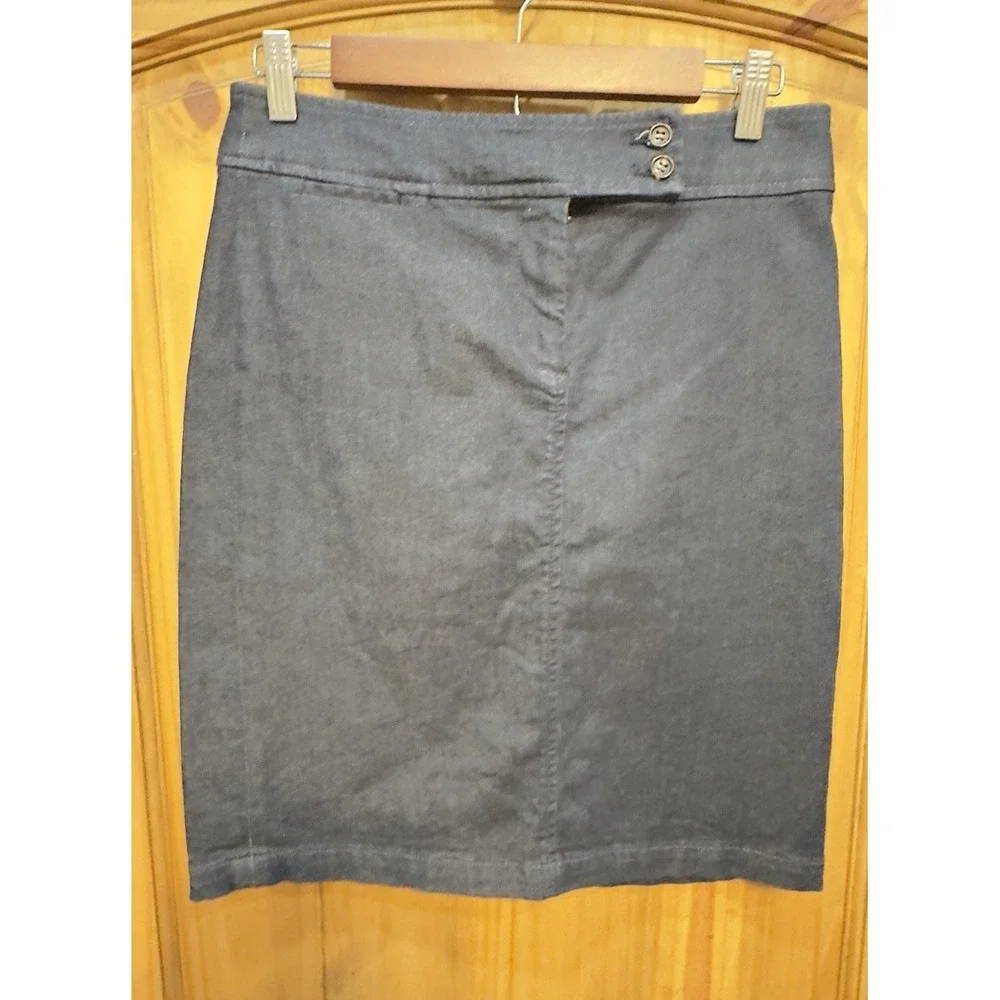 Talbots Dark Denim Pencil‎ Skirt Size 2 Classic High Waist Casual Office Modest